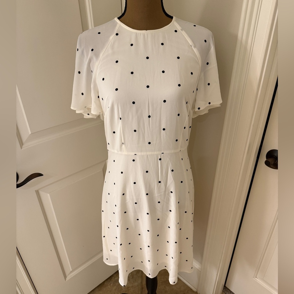 H&M White Dress with Black Polka Dots